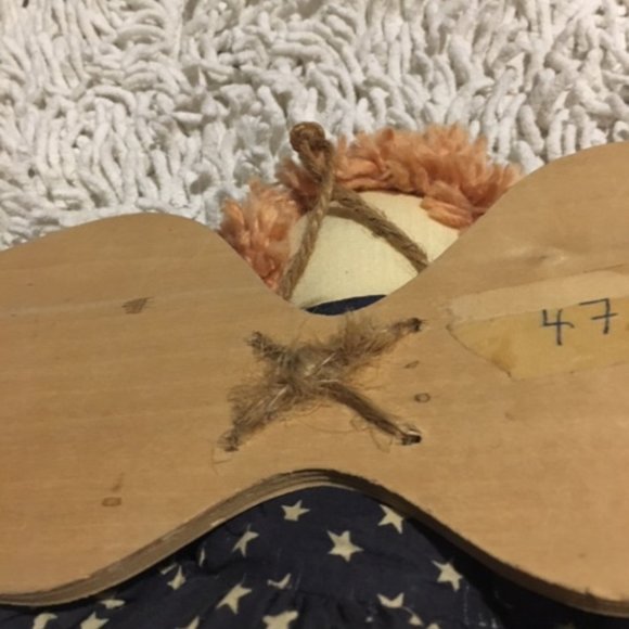 VTG Patriotic Angel Red White Blue Stars Stripes Hanging Door Welcome Doll 17x16 - Picture 4 of 11